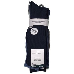 Perry Ellis Men Speed Dry Casual Comfort Socks 6 Shoe Size‎ 7-12 New
(AH)
